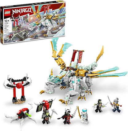 LEGO NINJAGO Zane’s Ice Dragon Creature 71786 2in1 Dragon Toy to Action Figure Warrior Model Building Kit Construction Set for Kids with 5 Minifigures