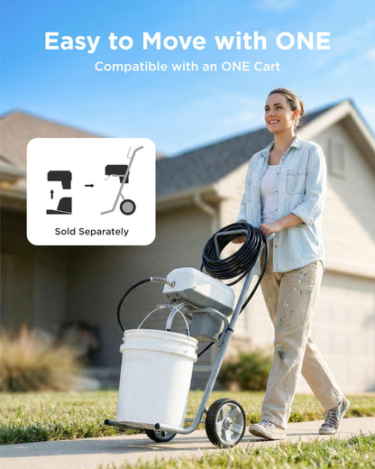 InoKraft ONE Airless Paint Sprayer, One-Button Easy Control, Pro Finish with Minimal Overspray, Thinning-Free & High Efficiency for DIY Home Interior, Exterior, Fences & Decks, All in One Kit