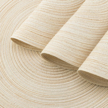 Winknowl Round Braided Placemats Set of 4 Washable Woven Heat Resistant Table Mats for Kitchen Dining Tables 15 inch Round Place Mats (Ivory,4)
