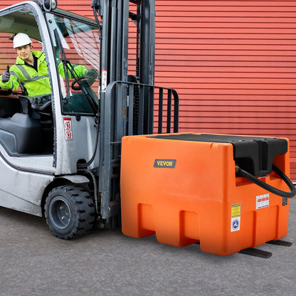 VEVOR Portable Diesel Tank, 48 Gallon, 10.6GPM Flow Rate, Diesel Fuel with 12V Electric Transfer Pump, 13.1 ft Hose, Auto Fueling Nozzle, Transfer Tank for Easy Fuel Transportation, Orange