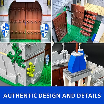 Usoway Medieval Knight Castle Building Blocks SetComes with 12 Knights FiguresCompatible with Lego Medieval Town Square Toysfor Adult and Children Ages 6+ 607016
