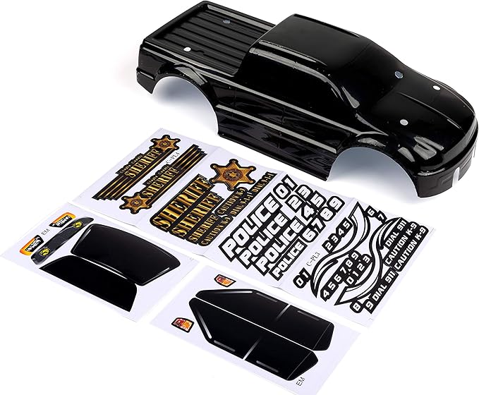SummitLink Custom Body Compatible for T/E Maxx Shell Cover E-Maxx 1/10 Scale RC Car (Truck not Included) (Police Black)