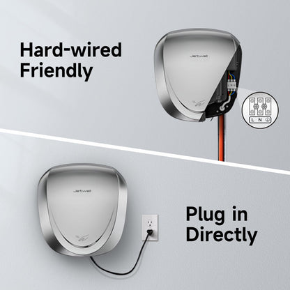 JETWELL 2Pack UL Approved Power Commercial Hand Dryer, HEPA Filter High Speed Automatic Warm Wind Stainless Steel Cover AC110V-130V