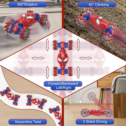 ATHLERIA Spider Gesture Sensing RC Stunt Car Toys for Boys Age 8-13Hand Remote Control CarsDrift Rc Car with LightsTwistEaster Chritmas Birthday Gift Ideas for Boy Girls Kids 678910+ Year