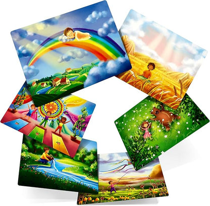 Mindful Land Mindfulness Cards - Positive Affirmations for Kids' Stress Reduction - Meditation Cards Calming Therapy Tool - Daily Mindfulness for Kids' Development