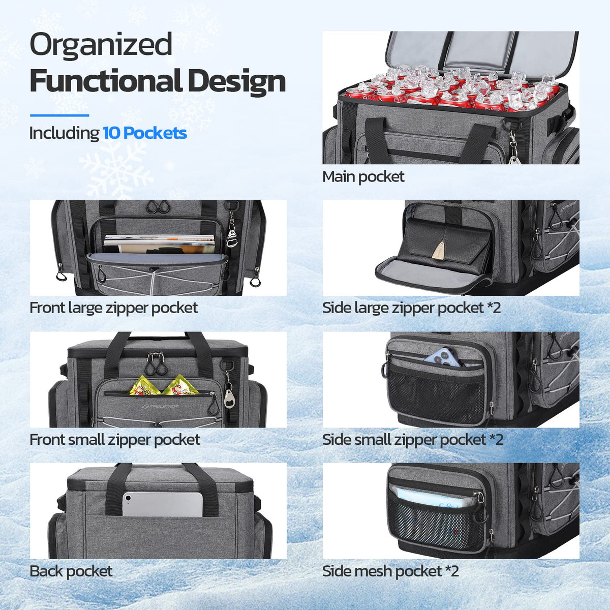 Maelstrom 80 Can Soft Sided Cooler Bag, Insulated Hard-Bottom, Leakproof, Portable, Gray
