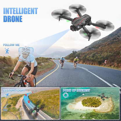 GPS Drone with Camera 4K for Adults,2PCS Batteries 60Mins Flight Time and Carrying Case,Gift for Men,Easy Fly Quadcopter for Beginners with Optical Flow Positioning