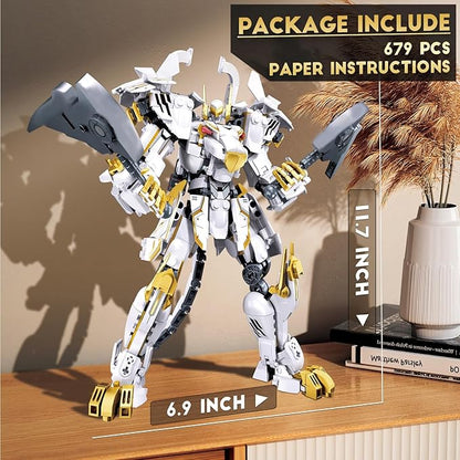 Sluban Mech Building Set Robot Building Toys for Adults Destroy Warrior Action Figure Building Kit Compatible with Lego Mech Sets 679PCS