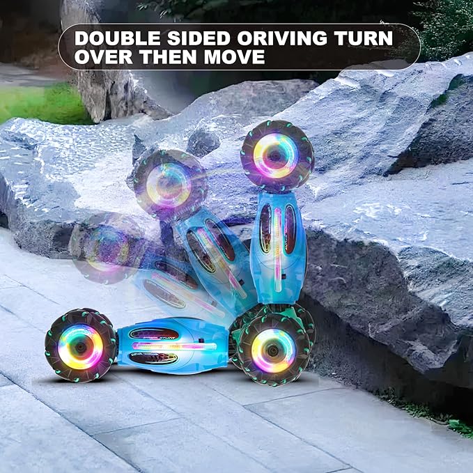 Gesture RC Car1:18 4WD Transform Off-Road Stunt Car with Gesture &amp Remote Control 360° Flips Drift Vehicle with LED Lights Music All Terrain Toy Cars Gifts for Boys Girls Age 6-12