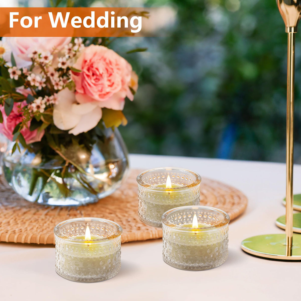 JOYIT Clear Votive Candle Holders Bulk Set of 6, Tealight Candle Holder for Wedding Table Centerpiece, Glass Small Candle Holders for Birthday Party, Valentine's Day, Home Decor (2''X 1.4'')