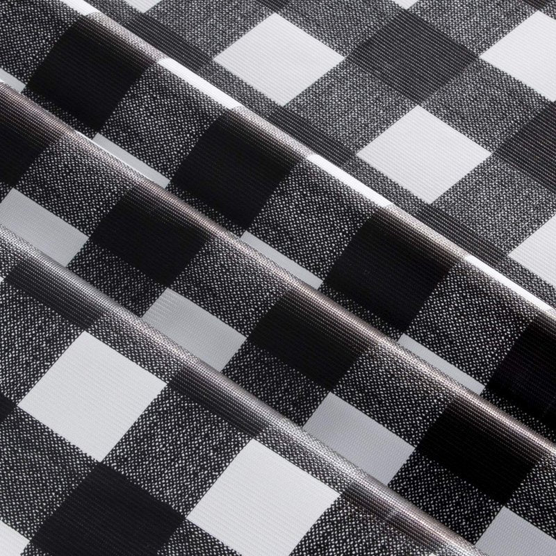 sancua Checkered Vinyl Square Tablecloth - 54 x 54 Inch - 100% Waterproof Oil Proof Spill Proof PVC Table Cloth, Wipe Clean Table Cover for Dining Tables, Buffet Parties and Camping, Black and White