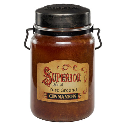 McCall’s Candles | Cinnamon | 26 oz Scented Candle | USA-Poured | Vintage Rustic Jar with Carrying Handle | Bold & Spicy Red-Hot Fragrance