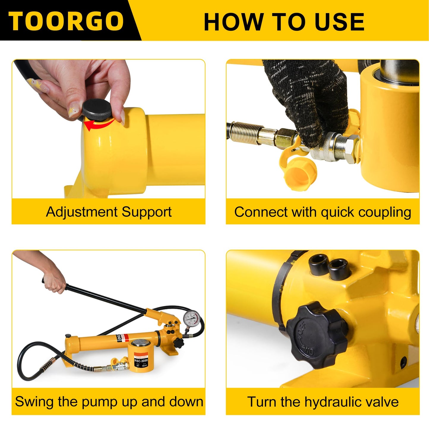 TOORGO CP-700 Hydraulic Hand Pump with Oil Gauge,Hand Operated Pump Manual Pump Hydraulic Pump for Lifting Cylinders