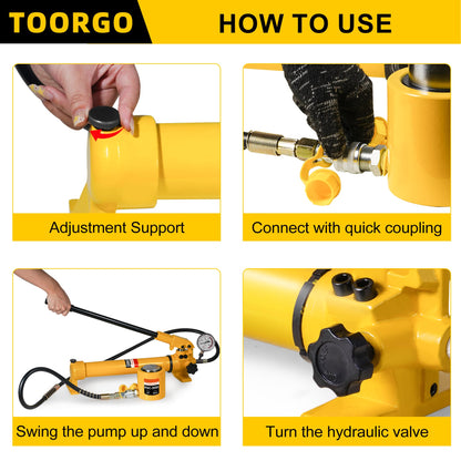 TOORGO CP-700 Hydraulic Hand Pump with Oil Gauge,Hand Operated Pump Manual Pump Hydraulic Pump for Lifting Cylinders