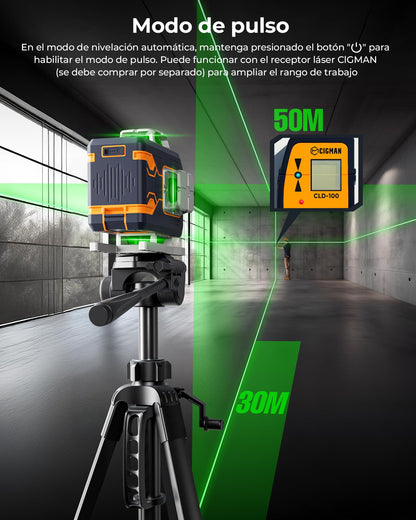 CIGMAN 4x360° 16 Lines Laser Level with Remote&APP Control, Green Self Leveling Cross Line Laser, 4D Vertical/Horizontal Line for Construction, Home Renovation, Picture Hanging