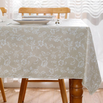 Heavy Duty Vinyl Tablecloth with Flannel Backing Waterproof Oil-Proof Plastic Table Cloth Stain-Resistant Wipeable Rectangle or Square Table Cover for Indoor and Outdoor (Red Flower,54x54 Inch)