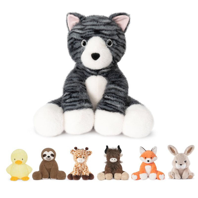 Niuniu Daddy 14" | 3.5 Pound Cat Weighted Stuffed Animal, Heavy Stuffed Cat Plush Toys for Kids Adults, Weighted Beads for Kitty Stuffed Animals Body Pillow for Present Birthday Holiday Christmas
