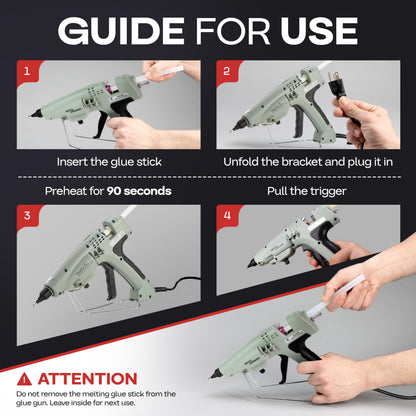 IDL Packaging GG-300 Industrial 300W Full Size Hot Glue Gun for 1/2" Glue Sticks - Super Fast Heating - Heavy-Duty Large Electric Glue Gun for Construction, Carpentry, DIY, or Repairs