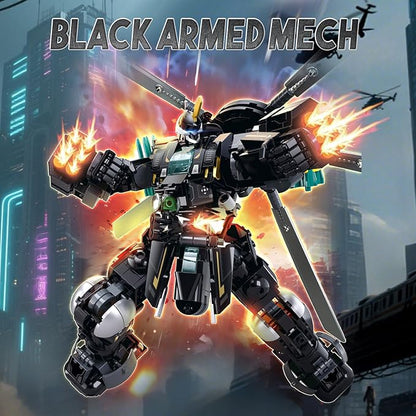 Mech Robot Transforming Building Blocks Set for Adults Black City Protector Mecha Model Action Figures Cool Creative Robots STEM Toys Gift for Teens Boys 545 Pieces