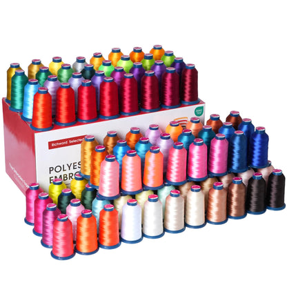 Magsnap Prewound Bobbins, Style L (SA155), 144pcs White+Embroidery Machine Thread 100 Colors 40WT (108D/2) Polyester Thread Kit