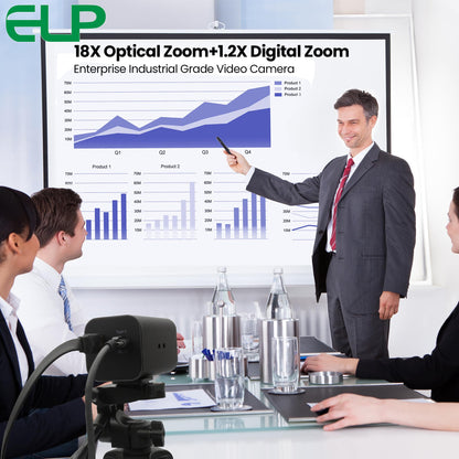 ELP 21X Zoom 4K 30fps USB Camera 1080P 60fps HDMI USB Webcam Autofocus Manual Focus PC Web Cam H.265 H.264 High Speed Web_Camera for Church Streaming Video Conference (21X Zoom)