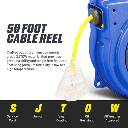 Goodyear Extension Cord Reels (12AWG x 40 FT (SJTOW Cable) w/LED Light-Up Tap)