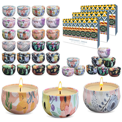 Scented Candles Gifts Set 36 Pack Soy Wax Travel Tin Jar Candles for Home 2.5 OZ for Mom for Christmas, Home Scented Decoration Birthday, Thanksgiving, Mother's Day, Floral Pattern