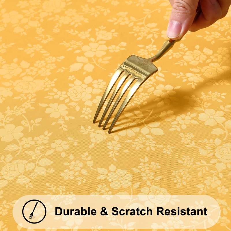 Smiry Rectangle Table Cloth, Waterproof Heavy Duty Vinyl Tablecloths, Wipeable Washable Table Cover for Kitchen and Dining Room (Mustard Yellow, 52" X 70")