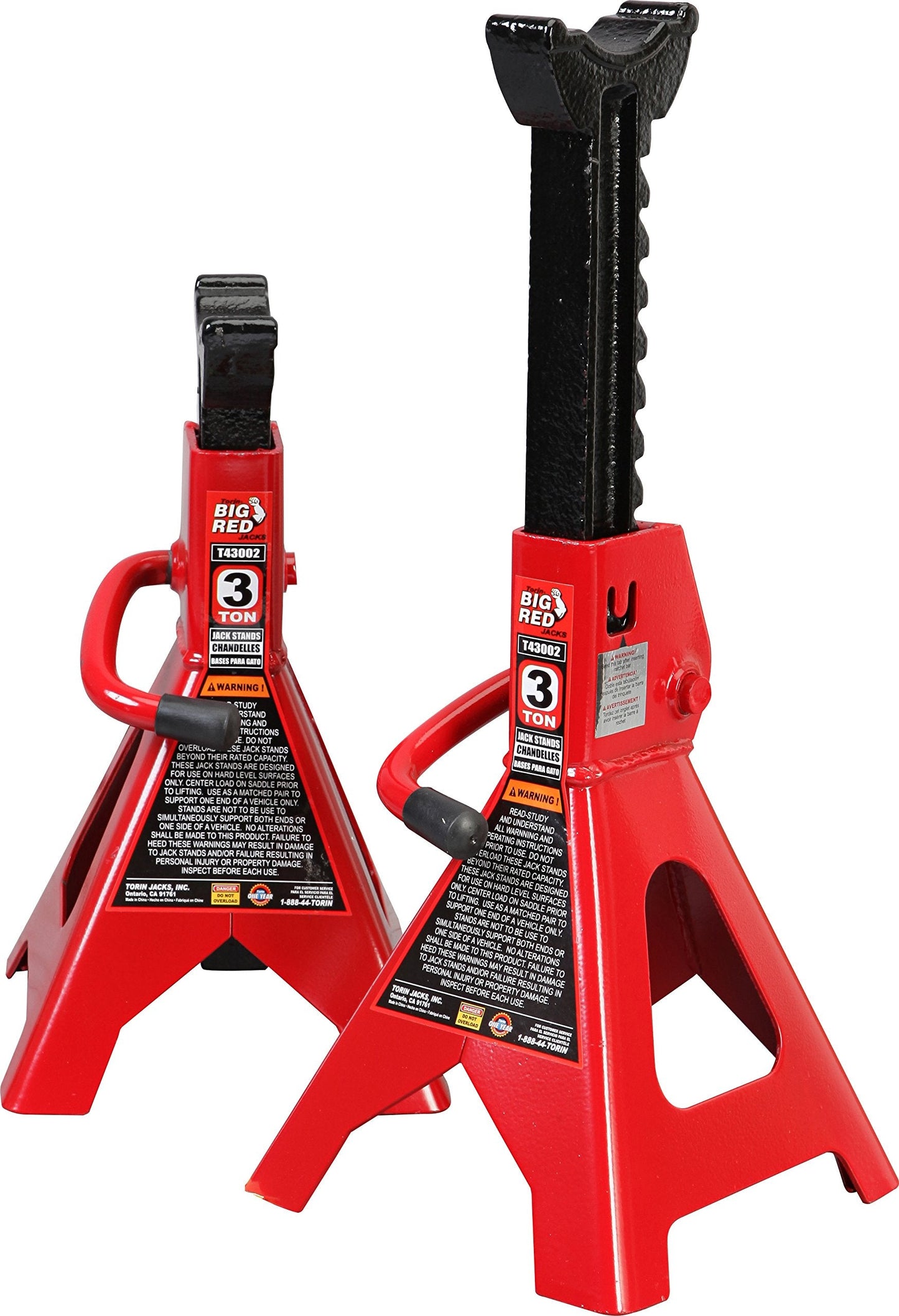 Sunex 6602LP 2 Ton Low Rider Steel Service Jack & BIG RED T43202 Torin Heavy Duty Steel Jack Stands: 3 Ton (6,000 lb) Capacity Car Lifting Stand,1 Pair (Not Suitable for SUV,Truck)