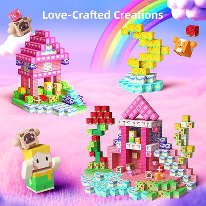 GobiDex 100PCS Magnetic Blocks Princess Building Toys for Girls Age 3+ Game-Based Build MagWonder with STEM Magnet Construction Set Sensory Gifts for Kids Birthday (1 inch)