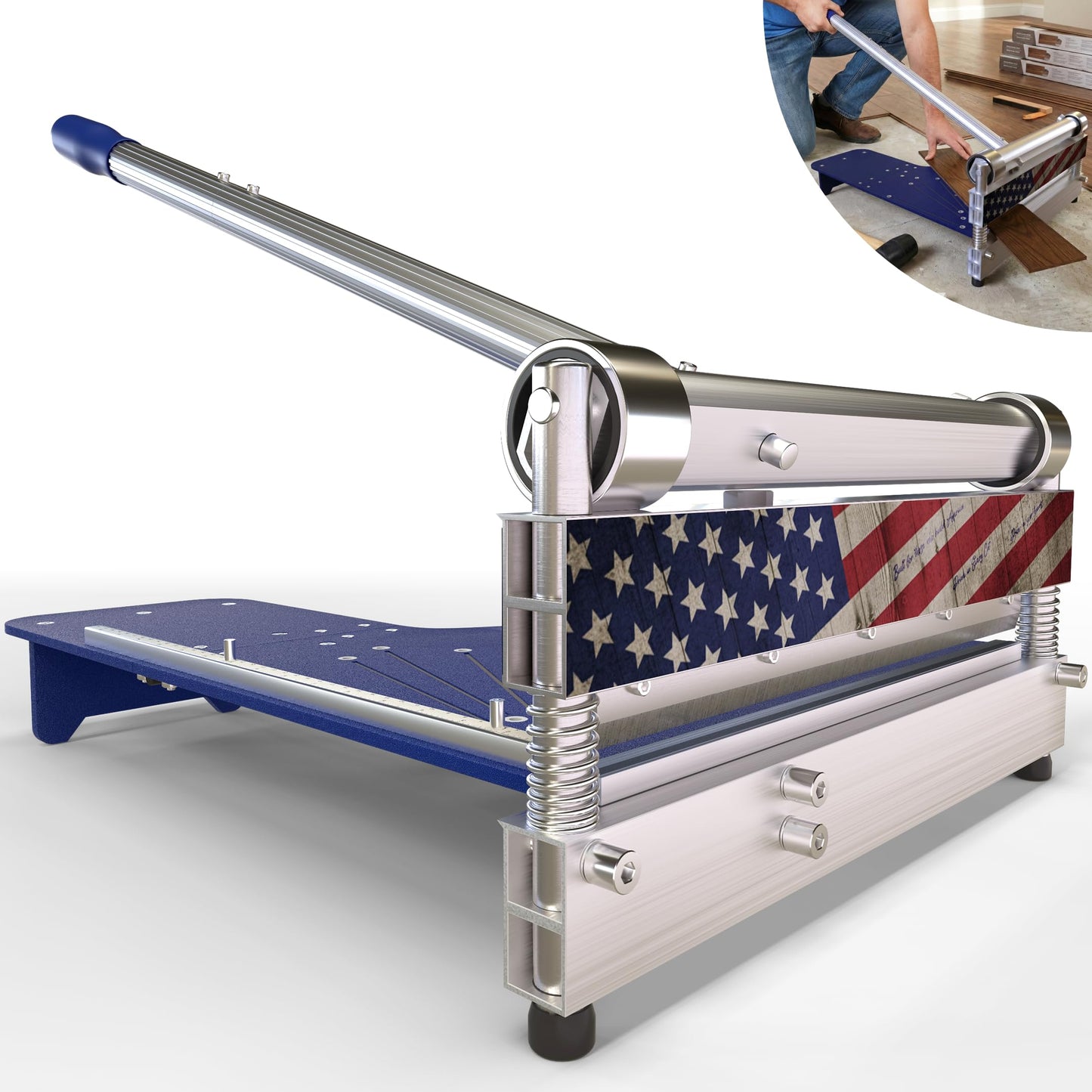 13" Manual Flooring Cutter for Vinyl Plank (LVP/LVT), SPC & Laminate, 0°-45° Angle Cuts, Tungsten Steel Blade, Heavy-Duty Aluminum Frame, Dust-Free Quiet Tool for Installers & Home Renovation