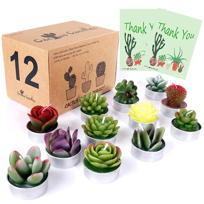 AIXIANG 12Pcs Cactus Candles Succulent Ornaments Candles, Wedding Favors for Guests, Bridal Shower Favors, Baby Shower Favors, Christmas Gifts