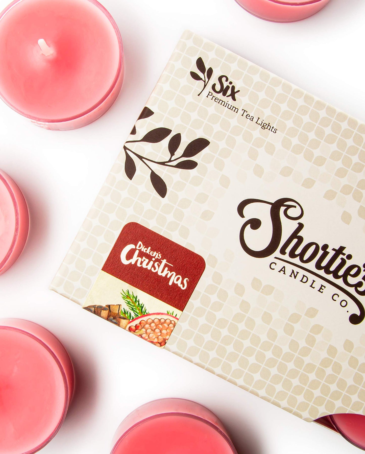 Dickens Christmas Premium Tealight Candles Bulk Pack - 24 Pink Highly Scented Tea Lights - Beautiful Candlelight - Made in the USA - Christmas & Holiday Collection