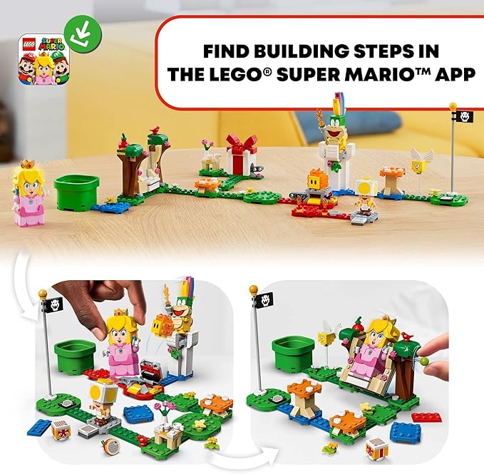 LEGO Super Mario Adventures with Peach Starter Course Buildable Game Toy with Interactive Figure Yellow Toad &amp Lemmy Birthday Gift Idea for Kids Girls &amp Boys 71403