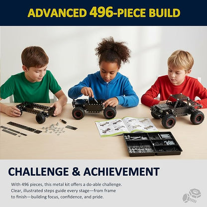 Metal Building Toys for Boys &amp Girls 8-12 Years Old 496 Pcs Off-Road Vehicle Model Truck Kits STEM Engineering Construction Set Monster Car Educational Gift for Kids Ages 8 9 10+