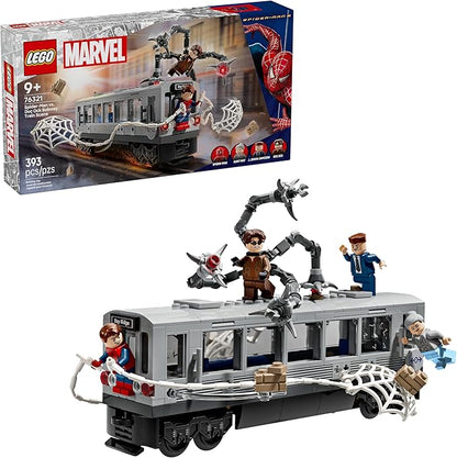 LEGO Marvel Spider-Man vs. Doc Ock Subway Train Scene - Action Figures Kids Toy - Spider-Man Building Toy for Boys &amp Girls Ages 9+ - Marvel Collectible with 4 Minifigures - Birthday Gift Idea- 76