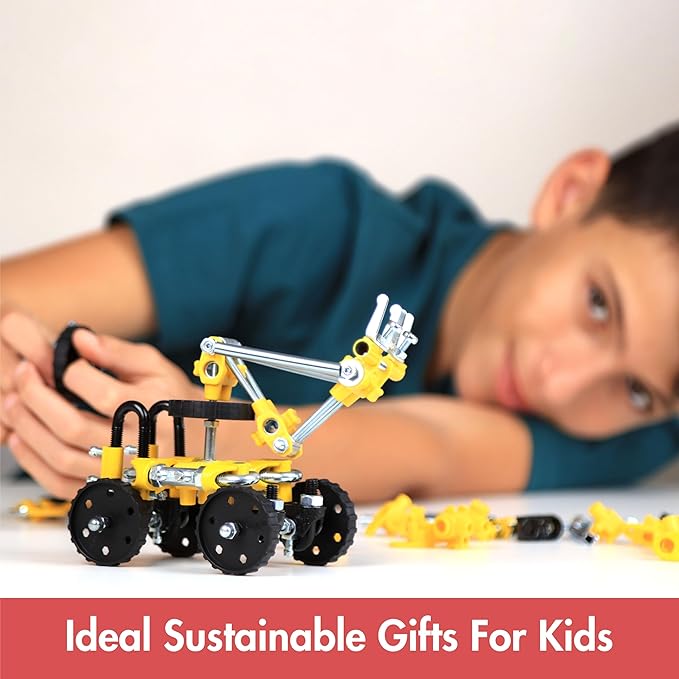 The Off Bits Build Your Own Excavator Toy 150+ Pcs Vehicle Construction Toys LoaderBit Educational Stem Building Toys STEAM Gift for Kids Engineering Kit for Kids 8 9 10 11 12 Years Old