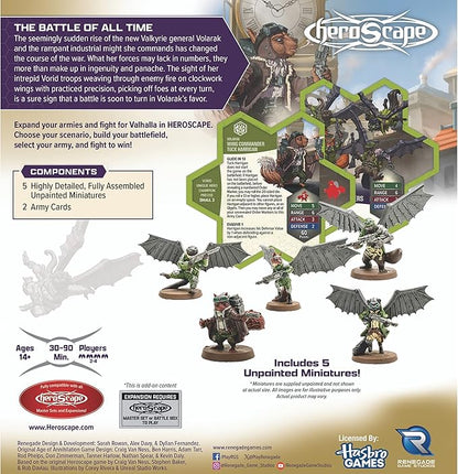 Renegade Game Studios Heroscape Age of Annihilation: Wing Commander Tuck Harrigan &amp Vorid Glidestrikers Army Expansion Board Game Miniatures
