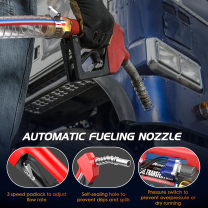 Mxmoonant Cordless Diesel Transfer Pump Kit, Fuel Transfer Pump Battery Powered 12GPM with Fuel Nozzle Auto Shut Off, 4000mAh Lithium Batteries*2 for Kerosene Boat Truck
