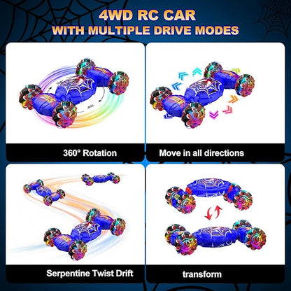 Remote Control Car Gesture Sensing RC Stunt Car 4WD Transform Off-Road Vehicle for 360° Rotation &amp Drift 2.4GHz Hand Controlled Twister Cars RC Cars Toys for Kids Boys Girls Birthday Gift Age