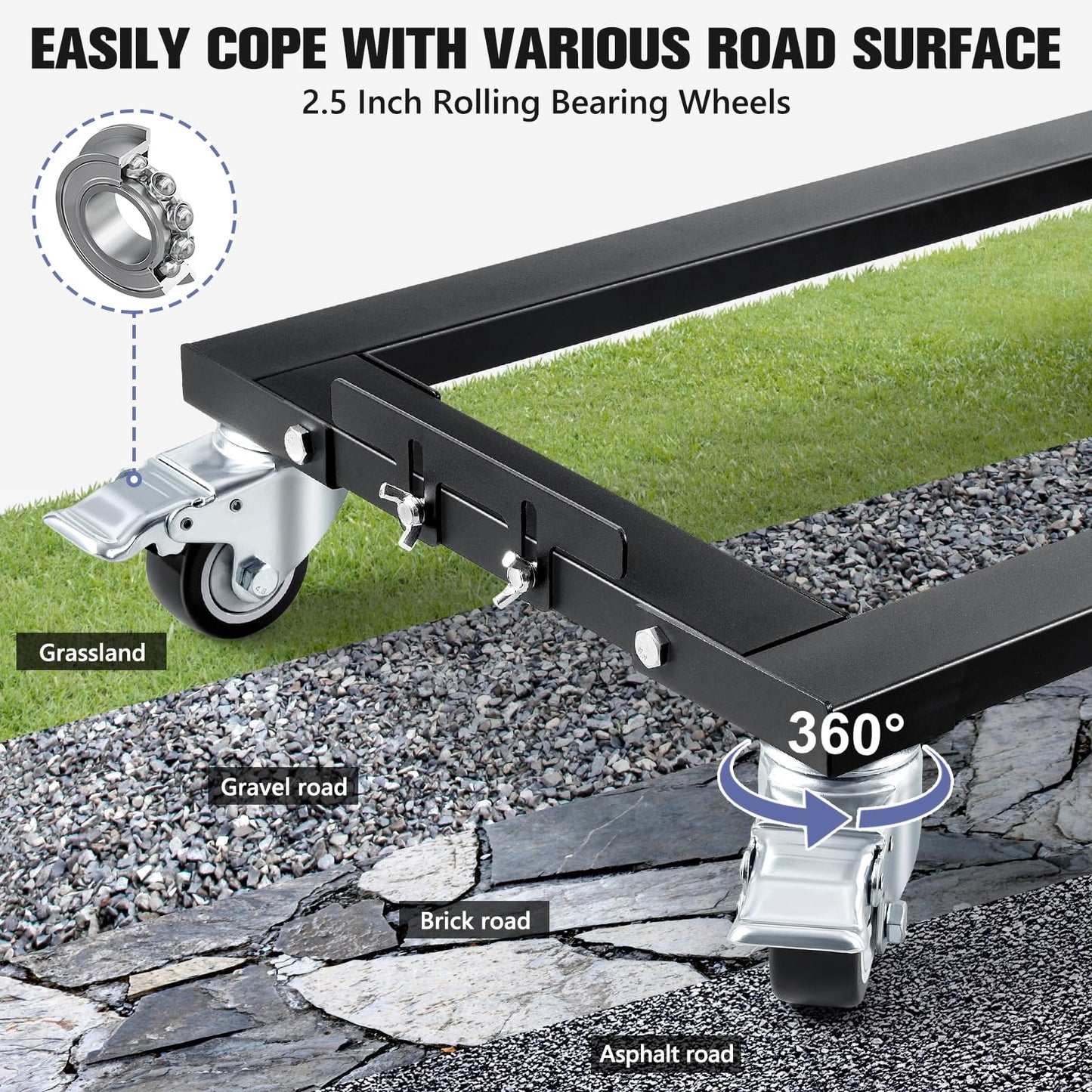 KEDSUM Industrial Mover Dolly 2200LBS × 2Pack, Sturdy Steel Frame Heavy Duty Appliance Dolly, 31 in. x 17 in for Building Material Handling & Moving Heavy Furniture with Ease