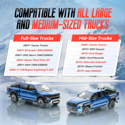 Truck Bed Adjustable Cross Bars for Pickup Trucks, Wide Width Adjustment, No-Drills Needed Installation (Not for Any Bed Cover), 95033C