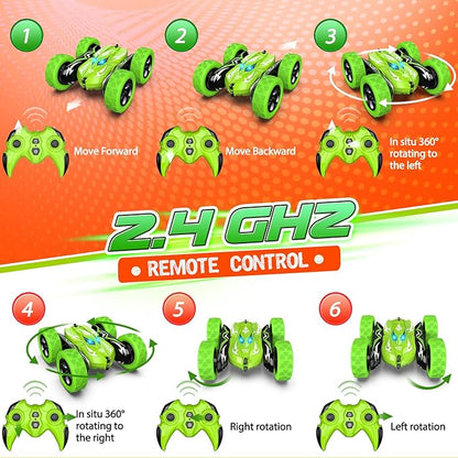 Remote Control Car 4WD 2.4GHz Fast RC Cars with Wheel Lights Toys for Age 3-12 Birthday Gifts Christmas Toys for 3-12 Year Olds Type-C Charging Rechargeable