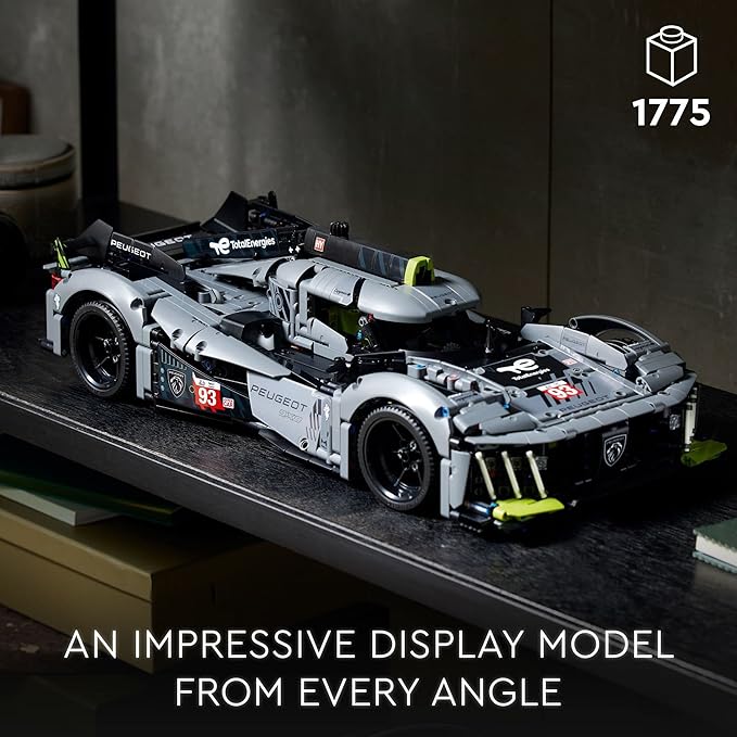 LEGO Technic Peugeot 9X8 24H Le Mans Hybrid Hypercar 42156 Collectible Race Car Building Kit for Adults and Teens 1:10 Scale Racing Car Model Gift for Motorsport Fans