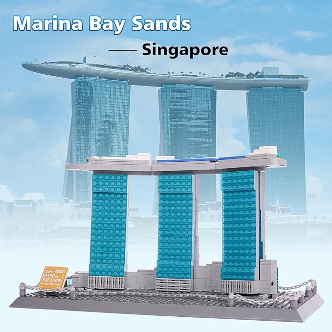Oichy Building Blocks Set Marina Bay Sands Architecture Model Kits Collection Toy Building Sets for Adults and Kids(881 PCS)