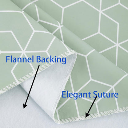 Heavy Duty Vinyl Tablecloth with Flannel Backing Waterproof Oil-Proof Plastic Table Cloth Stain-Resistant Wipeable Rectangle or Square Table Cover for Indoor and Outdoor (Green Grid,52x70 Inch)