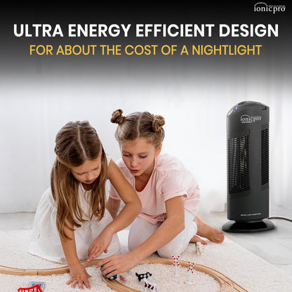 Ionic Pro Compact Air Purifier Tower, Never Replace Filters, Quiet Negative Ion Technology, Captures Pollutants, Pet Dander, Dust, Odor, Smoke, and More, CA200, Cleans Rooms Up to 300 sq. ft