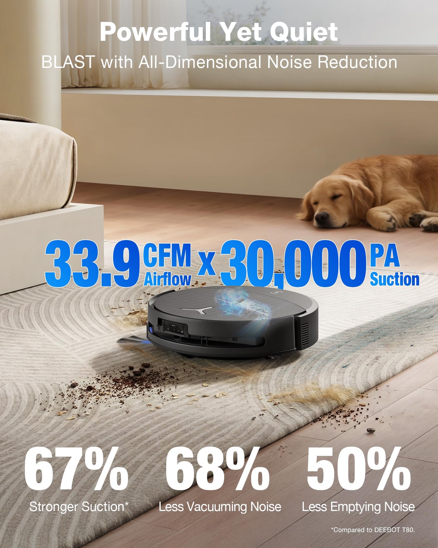 ECOVACS DEEBOT X9S PRO Omni Robot Vacuum and Mop, 30,000Pa Suction, Instant Self-Cleaning OZMO Roller Mop, TruEdge Deep Edge Cleaning, ZeroTangle, Dual-Cleaning Solution System, AI Obstacle Avoidance