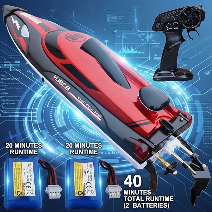 14 inch RC Boat High Speed Remote Control Boat for Kids and Adults 2.4GHz Outdoor Water Toy 23 + MPH Race Boat for Pool Lake &amp Great River