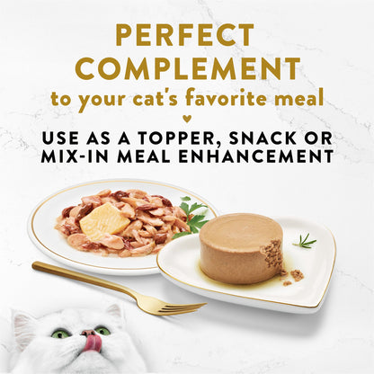 Purina Fancy Feast Appetizers Lickable Grain Free Wet Cat Food Topper Skipjack Tuna Appetizer with Sole - (Pack of 10) 1.1 oz. Trays
